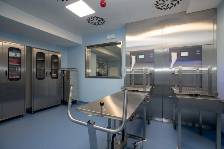 Technician working at a medical equipment station